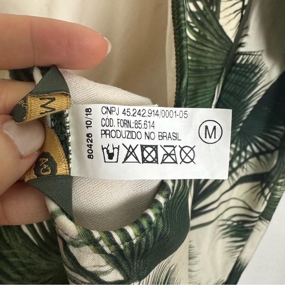 Agua de Coco Palm Print Long Sleeve One Piece Swimsuit - Picture 8 of 9